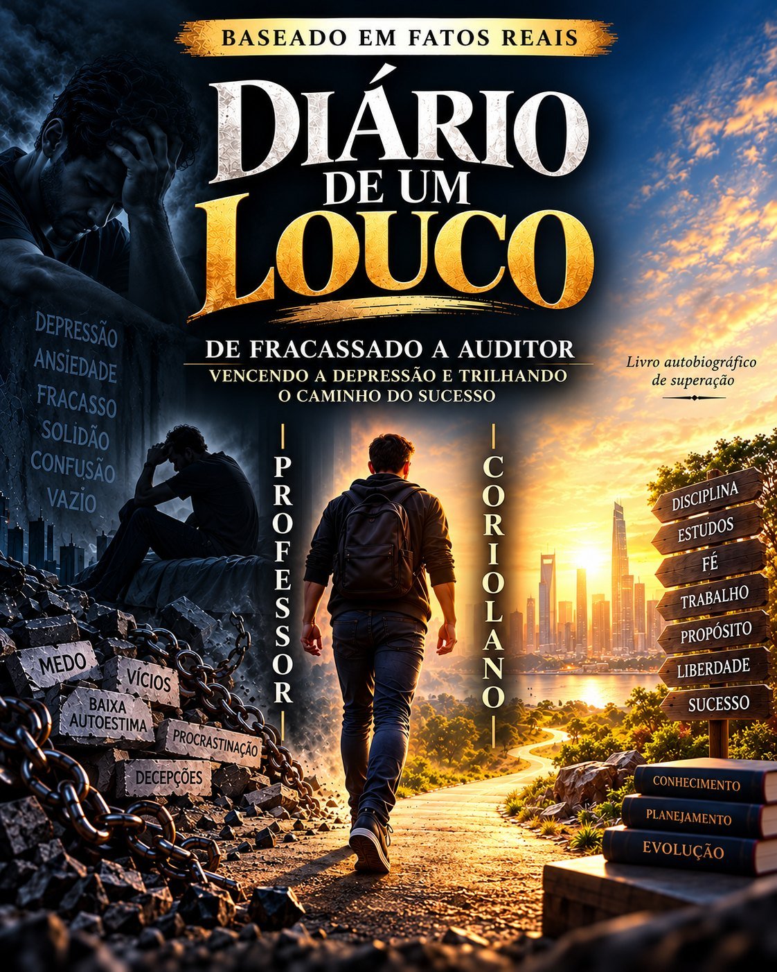 Capa do livro Diário de um Louco: De Fracassado a Auditor, de Professor Coriolano